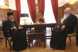 Archbishop Nikitas visits Archbishop Hieronymus of Athens