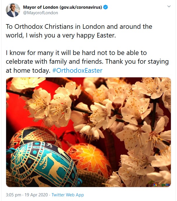 The Mayor of London on Orthodox Easter